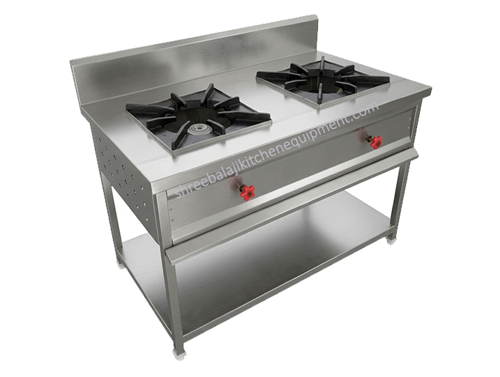 Commercial Gas Range with Griddle and Open Burner