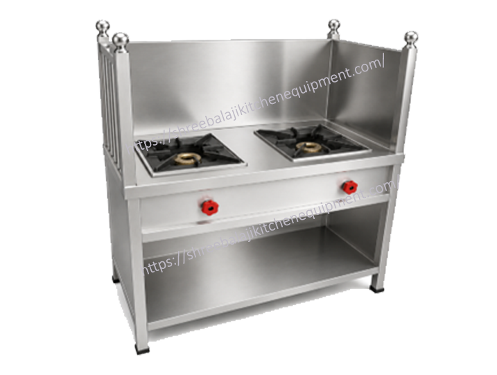 Commercial Gas Range with Griddle and Open Burner